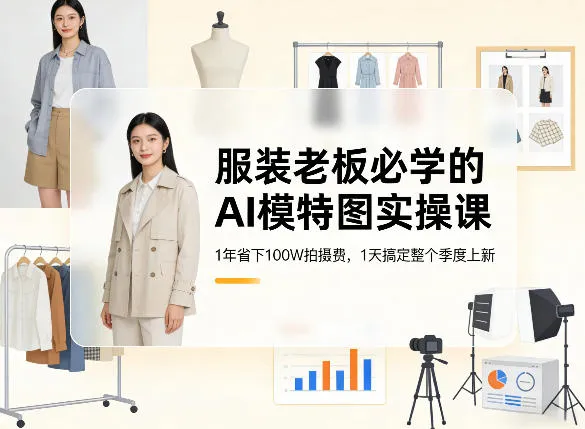 服装老板必学的AI模特图实操课，1年省下100W拍摄费，1天搞定整个季度上新-网亿资源平台