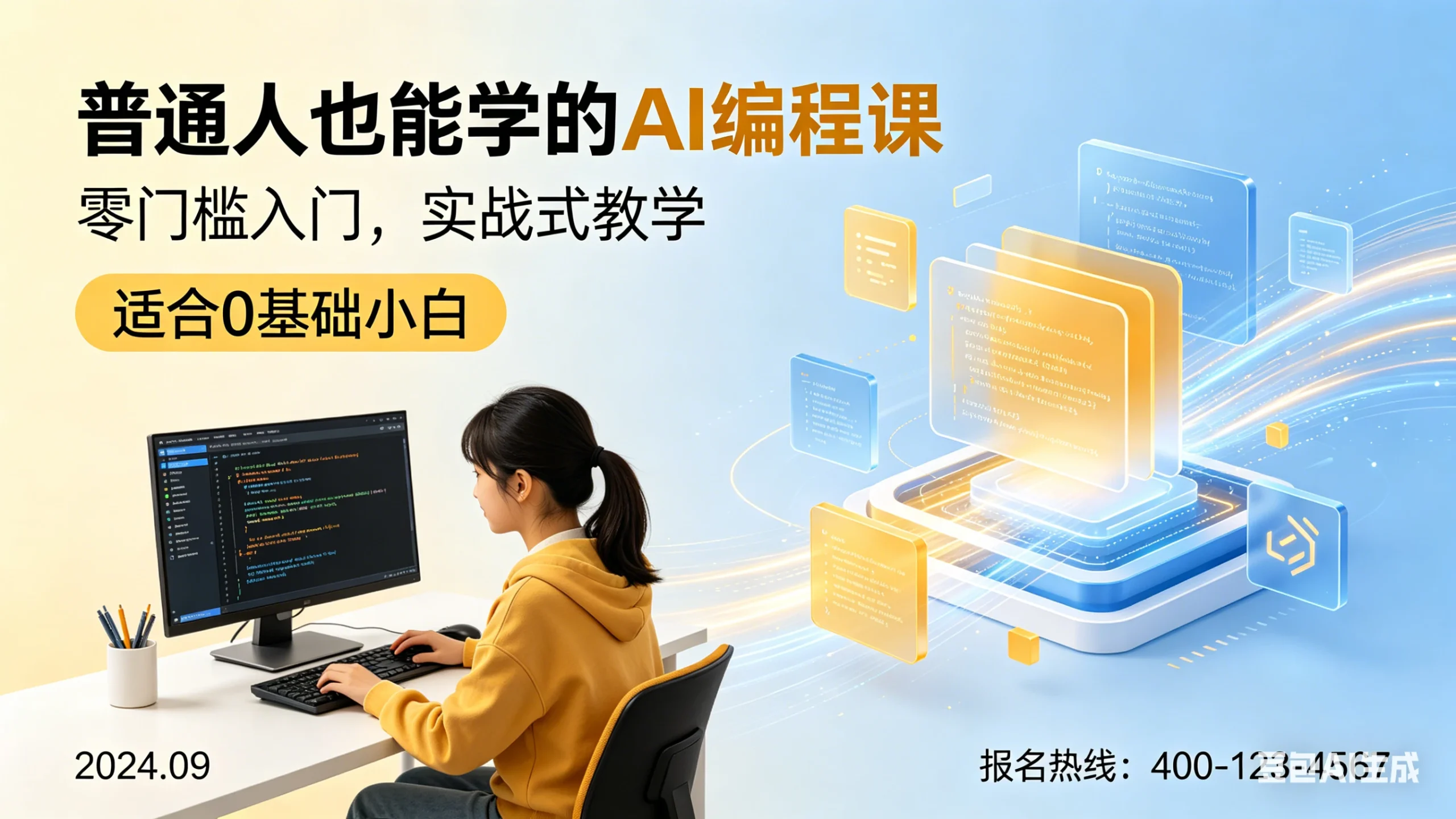 【精】大桶·普通人也能学的AI编程课，零门槛入门，实战式教学-网亿资源平台