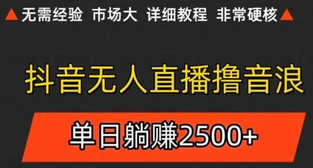 抖音无人直播6.0 简单无脑可矩阵 每天两小时轻松躺赚500+-网亿资源平台