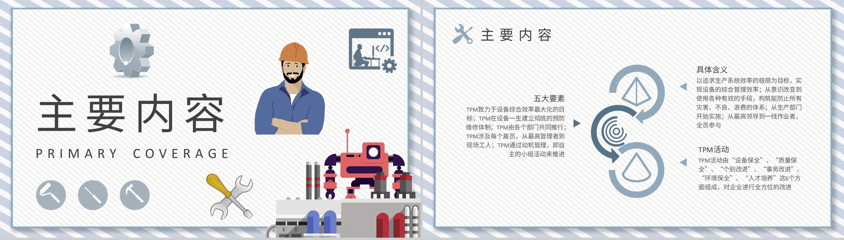 车间现场生产组工作汇报TPM设备管理知识培训PPT模板-5