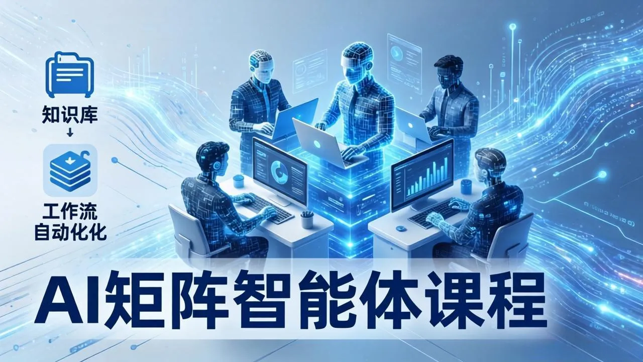 AI矩阵智能体实战：100个数字员工批量生产内容，文本知识库+工作流自动化全搞定-网亿资源平台