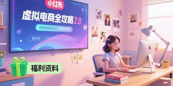 虚拟电商全攻略2.0，开店选品实操流程，账号定位、货源发布、笔记发布技巧-网亿资源平台