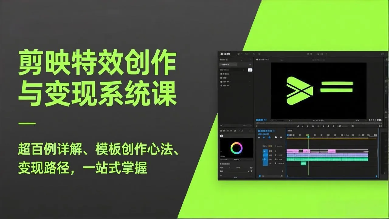 剪映特效创作与变现系统课，超百例详解、模板创作心法、变现路径，一站式掌握-网亿资源平台