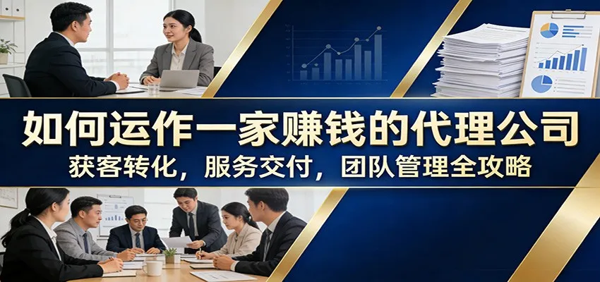 如何运作一家赚钱的代理公司：获客转化，服务交付，团队管理全攻略-网亿资源平台