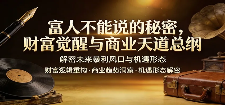富人不能说的秘密，财富觉醒与商业天道总纲，解密未来暴利风口与机遇形态-网亿资源平台