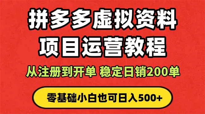 拼多多开店运营课程： 蓝海变现玩法，轻松实现睡后收入 零基础小白也可…-网亿资源平台
