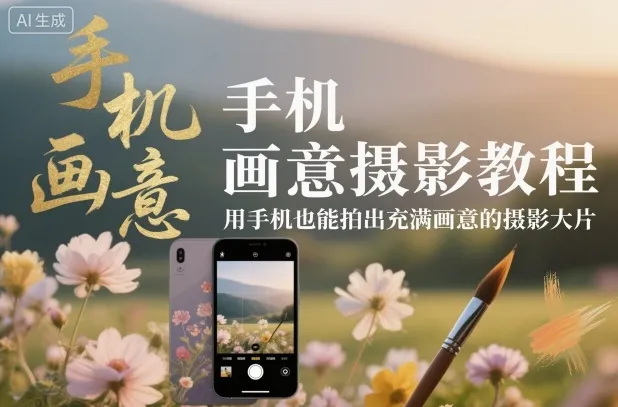 手机画意摄影教程，用手机也能拍出充满画意的摄影大片-网亿资源平台