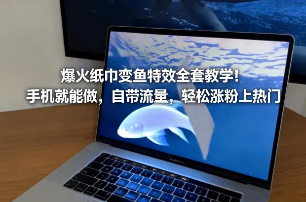 爆火纸巾变鱼特效全套教学！手机就能做，自带流量，轻松涨粉上热门-网亿资源平台