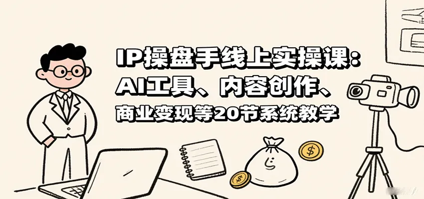 IP操盘手线上实操课：AI工具、内容创作、商业变现等20节系统教学-网亿资源平台