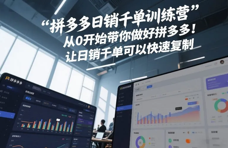 拼多多日销千单训练营，从0开始带你做好拼多多，让日销千单可以快速复制(更新26年1月)-网亿资源平台
