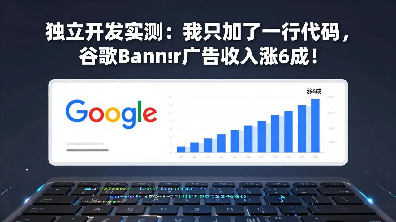 付费文章：独立开发实测：我只加了一行代码，谷歌Banner广告收入涨6成！-网亿资源平台