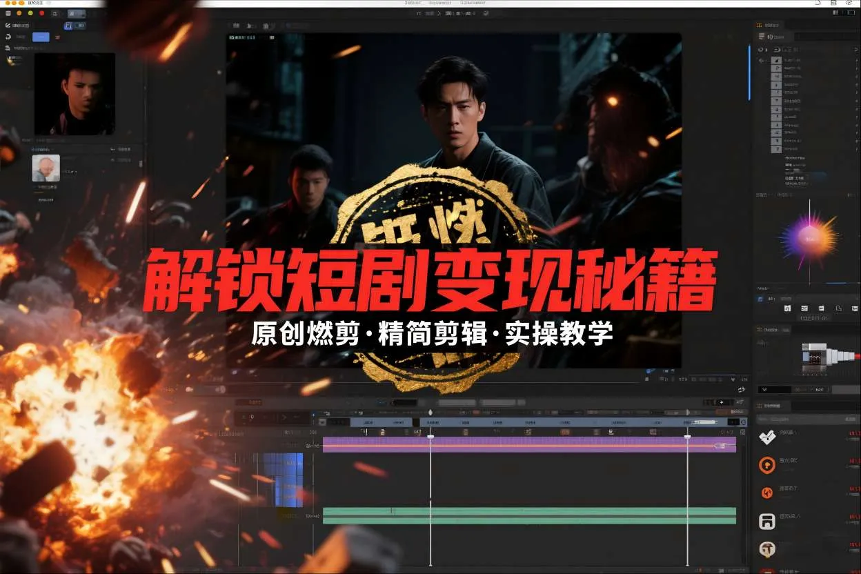 短剧拉新之原创燃剪精简剪辑实操课，解锁短剧变现秘籍-网亿资源平台