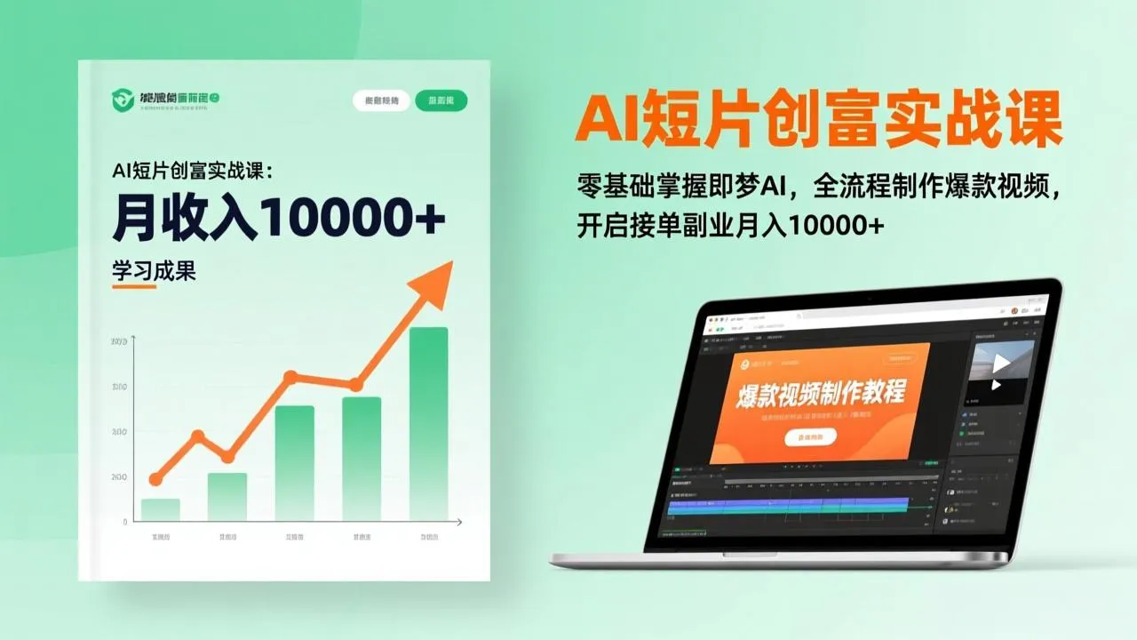 AI短片创富实战课：零基础掌握即梦AI，全流程制作爆款视频，开启接单副业月入10000+(更新-网亿资源平台