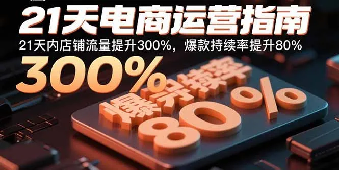 21天电商运营指南：21天内店铺流量提升300%，爆款持续率提升80%-网亿资源平台