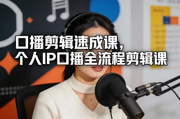 口播剪辑速成课，个人IP口播全流程剪辑课-网亿资源平台