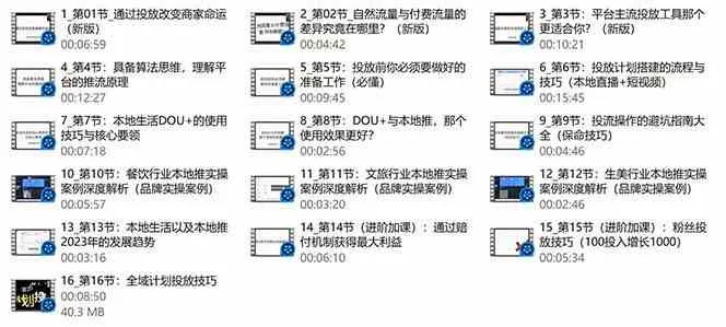 本地同城推核心方法论，本地同城投放技巧快速掌握运营核心(19节课)-网亿资源平台