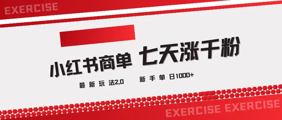 小红书商单2.0最新玩法，3天涨千粉单日1000+-网亿资源平台