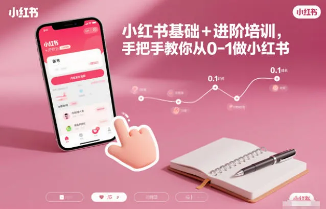 小红书基础+进阶培训，手把手教你从0-1做小红书-网亿资源平台