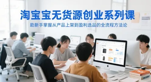 淘宝无货源创业系列课，助新手掌握从产品上架到盈利选品的全流程方法论-网亿资源平台