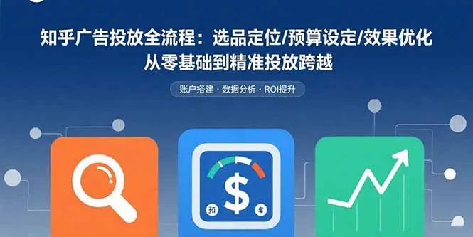 知乎广告投放全流程：选品定位/预算设定/效果优化 从零基础到精准投放跨越-网亿资源平台