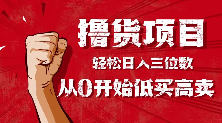 手把手教你撸货，从0开始低买高卖，小白轻松实现日入三位数!!!-网亿资源平台