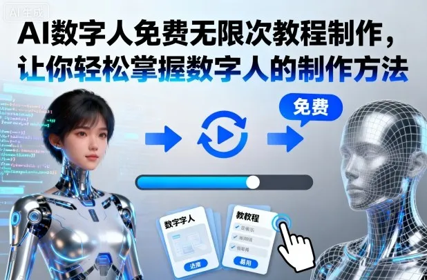 AI数字人免费无限次教程制作，让你轻松掌握数字人的制作方法-网亿资源平台