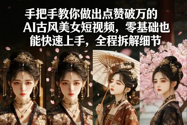 手把手教你做出点赞破万的AI古风美女短视频，零基础也能快速上手，全程拆解细节-网亿资源平台
