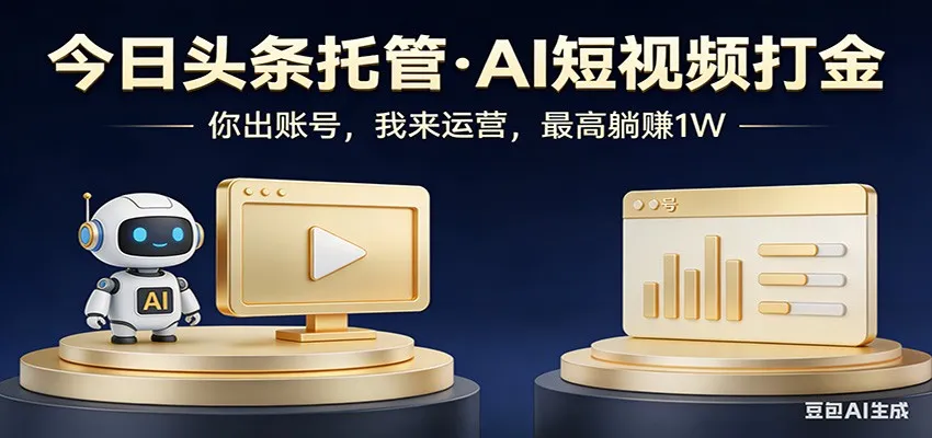 头条号AI托管，我提供作品，你提供账号，每天5分钟发布，小白躺赚3000+-网亿资源平台