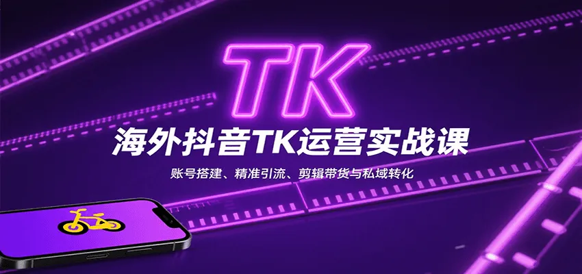 海外抖音TK运营实战课：账号搭建、精准引流、剪辑带货与私域转化-网亿资源平台