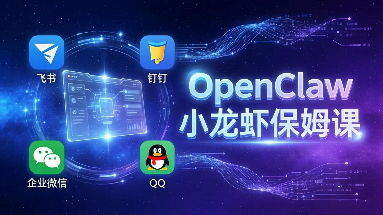 OpenClaw小龙虾保姆课： Windows/macOS/Linux/Docker全系统安装，飞书+钉钉+企业微信+QQ 全接入-网亿资源平台