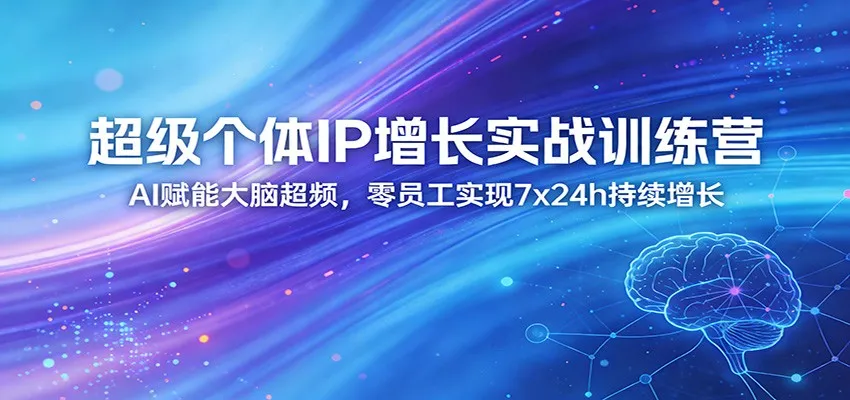 超级个体IP增长实战训练营：AI赋能大脑超频，零员工实现7x24h持续增长(更新)-网亿资源平台