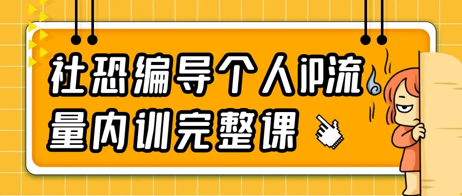 社恐编导个人iP流量内训完整课-网亿资源平台