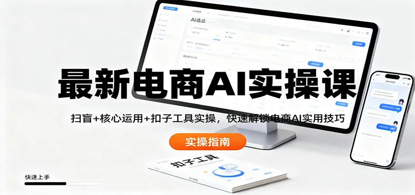 最新电商AI实操课：扫盲+核心运用+扣子工具实操，快速解锁电商AI实用技巧-网亿资源平台