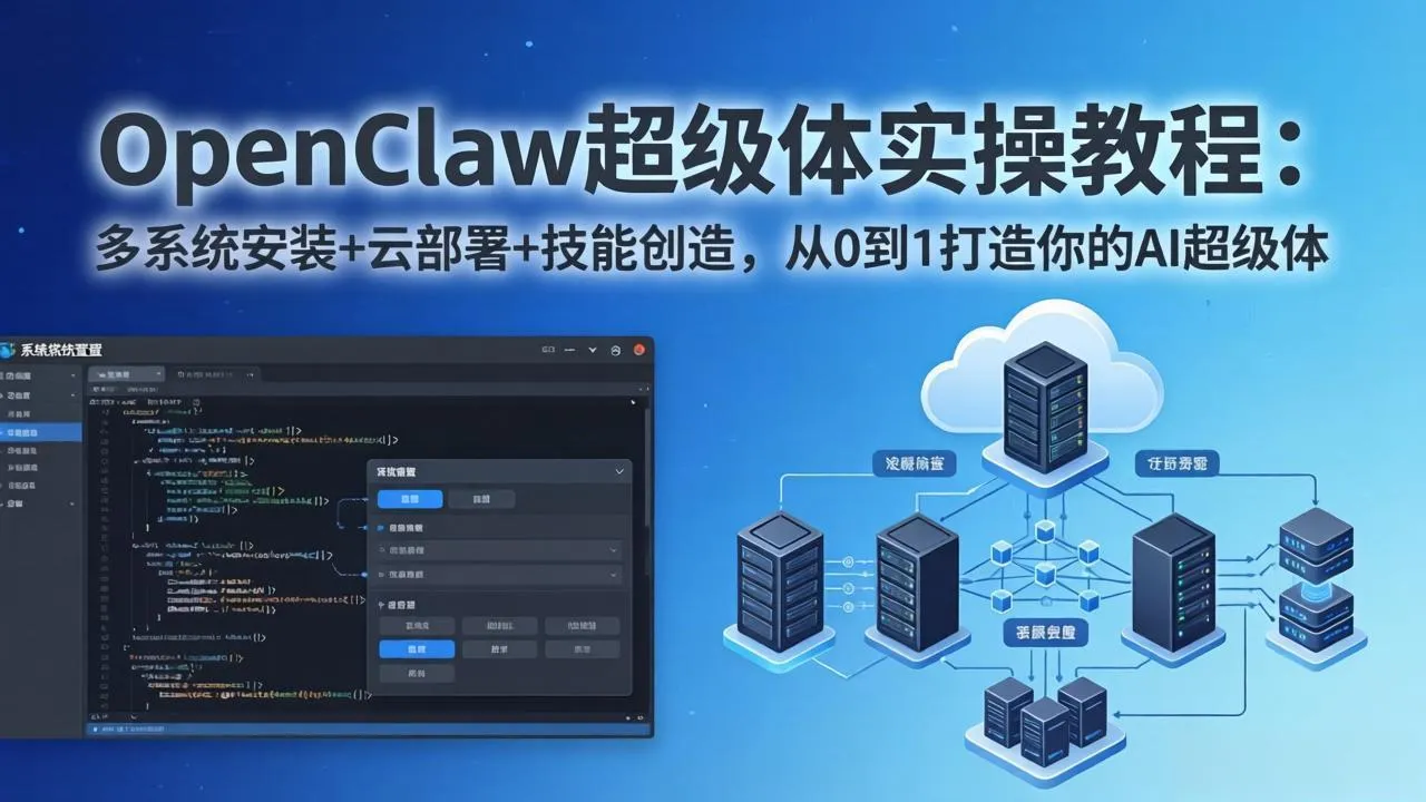 OpenClaw-小龙虾 超级体实操教程：多系统安装+云部署+技能创造，从0到1打造你的AI超级体-网亿资源平台