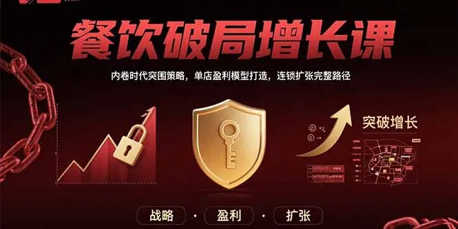 餐饮破局增长课：内卷时代突围策略，单店盈利模型打造，连锁扩张完整路径-网亿资源平台