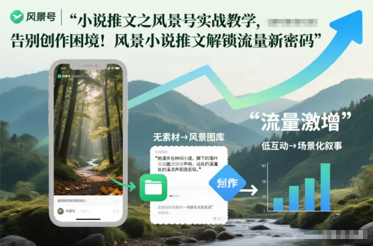 小说推文之风景号实战教学，告别创作困境！风景小说推文解锁流量新密码-网亿资源平台