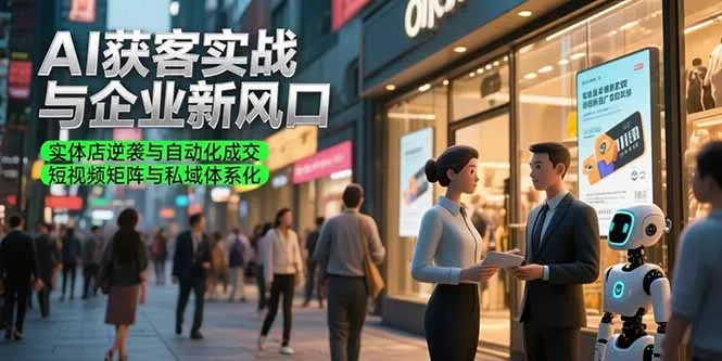 AI获客实战与企业新风口，实体店逆袭与自动化成交 短视频矩阵与私域体系化-网亿资源平台