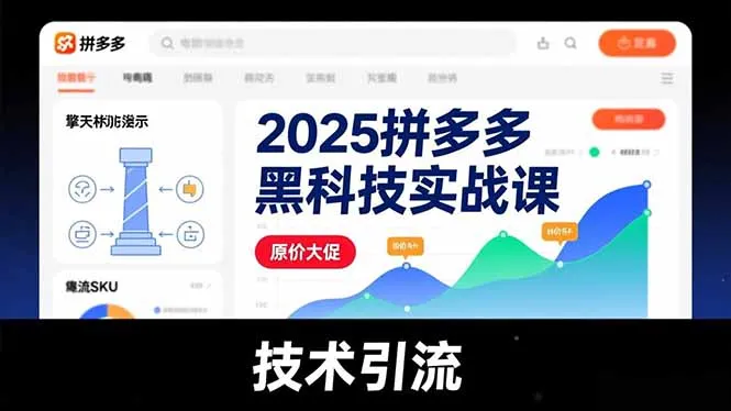 2025拼多多黑科技实战课，擎天柱玩法、爆流SKU、原价大促，技术引流，单店日销轻松破千单-网亿资源平台