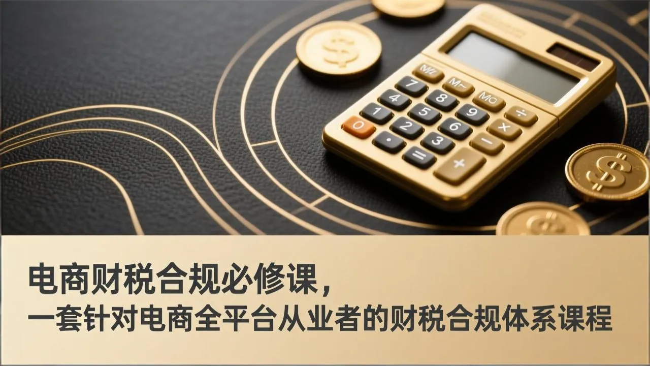 电商财税合规必修课，是一套针对电商全平台从业者的财税合规体系课程-网亿资源平台