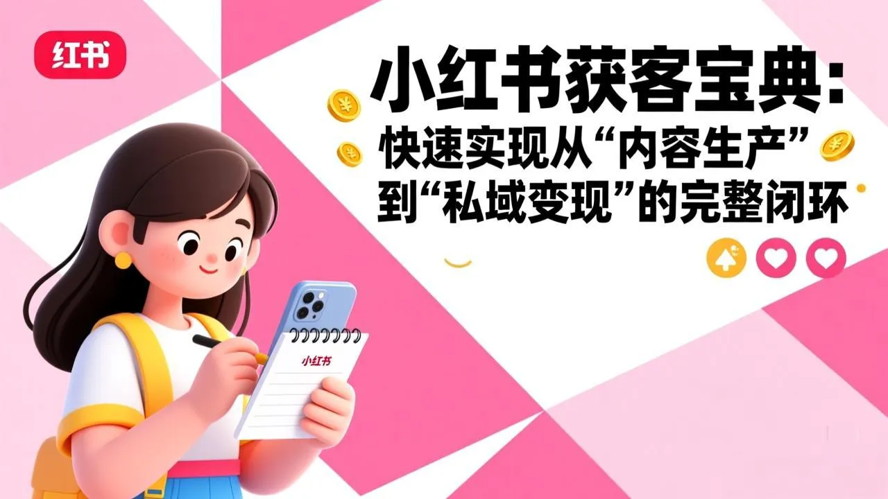 小红书获客宝典：快速实现从“内容生产”到“私域变现”的完整闭环-网亿资源平台