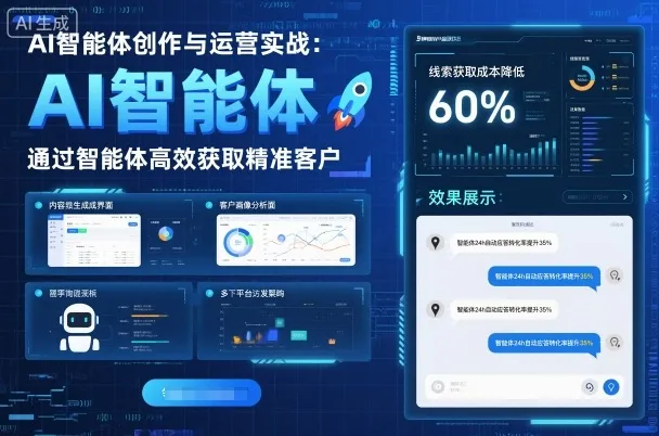 AI智能体创作与运营实战，实体门店通过智能体高效获取精准客户-网亿资源平台