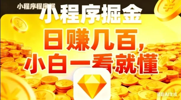 微信小程序掘金项目，日入几张，项目简单，小白一看就懂，5分钟就能学会上手操作【揭秘】-网亿资源平台