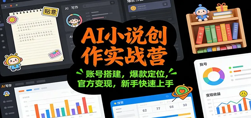 AI小说创作实战营：账号搭建，爆款定位，官方变现，新手快速上手-网亿资源平台
