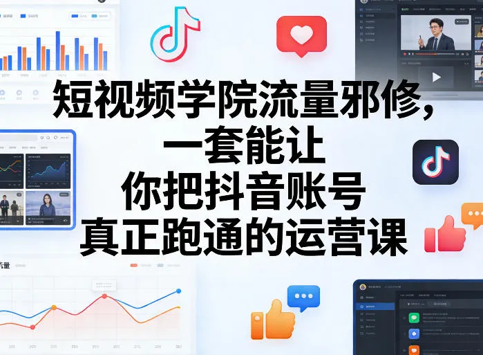 短视频学院流量邪修，一套能让你把抖音账号真正跑通的运营课-网亿资源平台