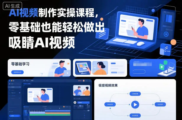 AI视频制作实操课程，零基础也能轻松做出吸睛AI视频-网亿资源平台