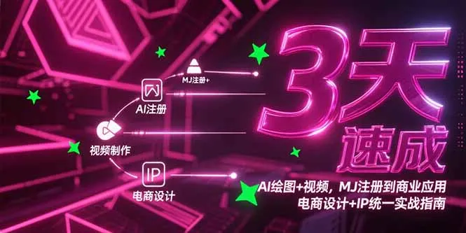 3天速成AI绘图+视频，MJ注册到商业应用，电商设计+IP统一实战指南-网亿资源平台