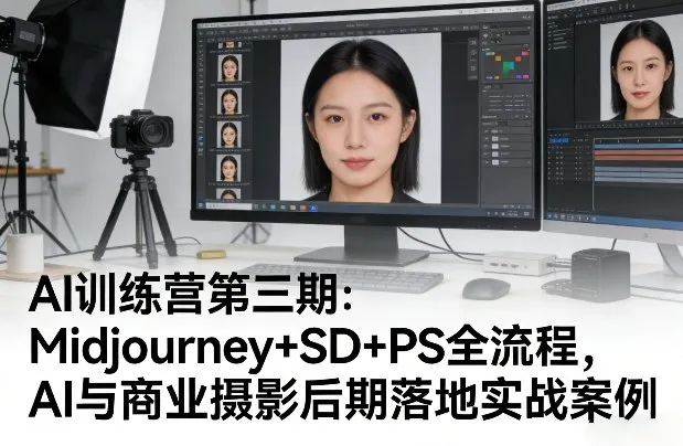 AI训练营第三期：Midjourney+SD+PS全流程，AI与商业摄影后期落地实战案例-网亿资源平台