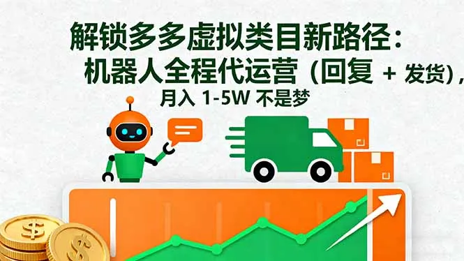 解锁多多虚拟类目新路径：机器人全程代运营(回复 + 发货-网亿资源平台