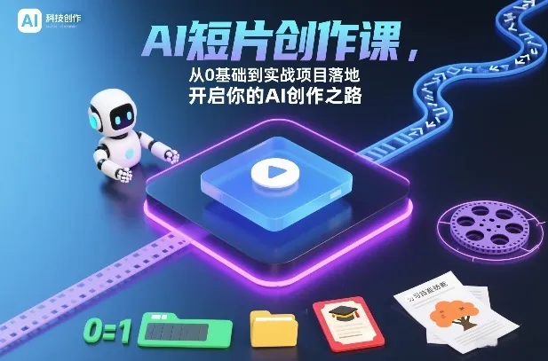 AI短片创作课，从0基础到实战项目落地，开启你的AI创作之路-网亿资源平台
