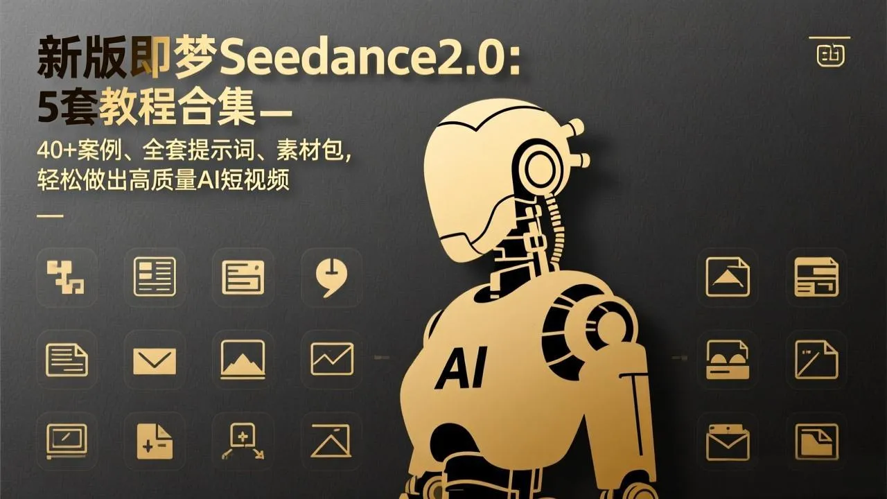 新版即梦Seedance2.0：5套教程合集，40+案例、全套提示词、素材包，轻松做出高质量AI短视频-网亿资源平台
